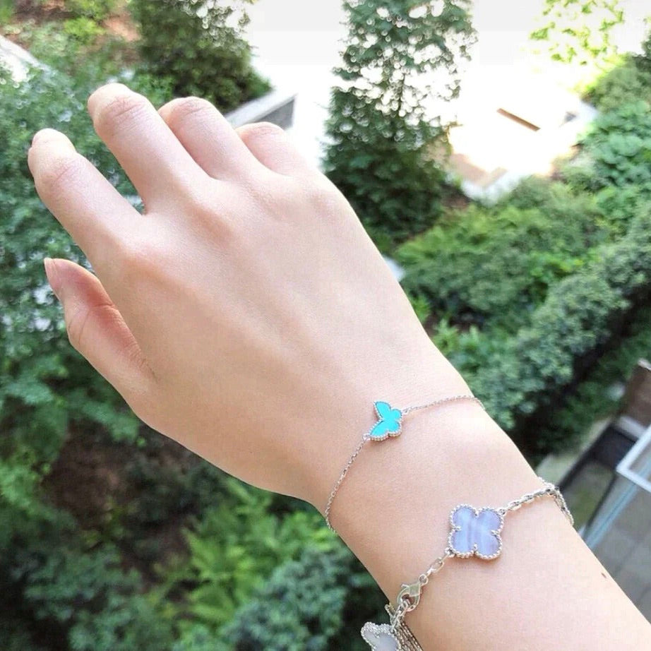 ¡®Star¡¯BUTTERFLY TURQUOISE BUTTERFLY BRACELET SILVER