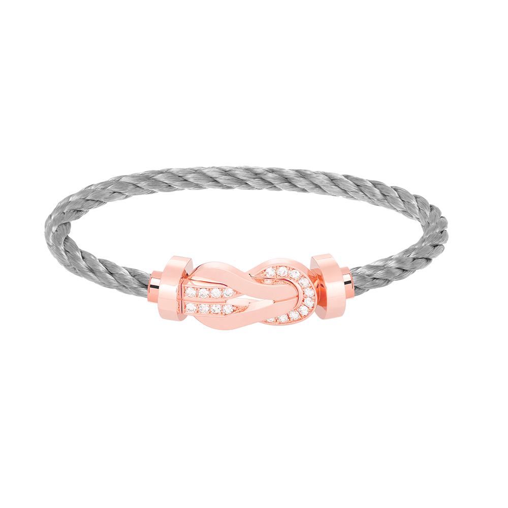 ¡®Star¡¯CHANCE LARGE 8 FIGURE BUCKLE HALF DIAMOND BRACELET ROSE GOLD