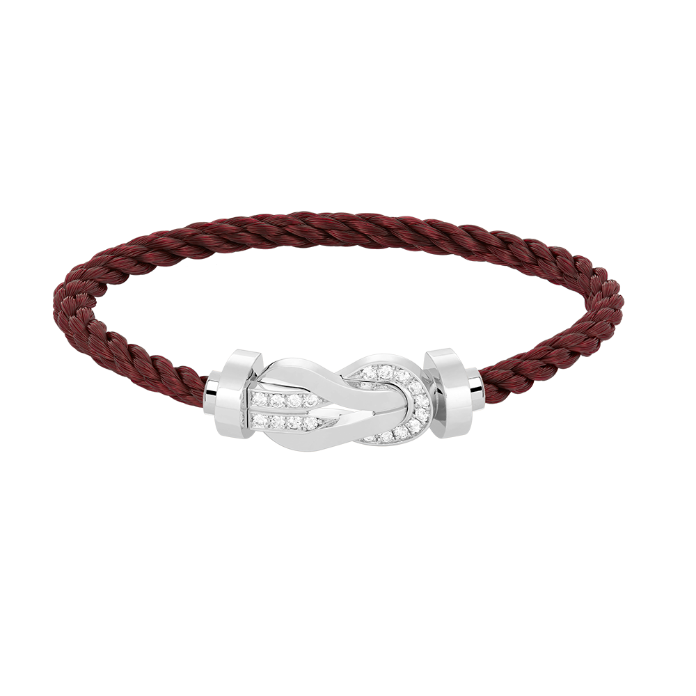 ¡®Star¡¯CHANCE LARGE 8 FIGURE BUCKLE HALF DIAMOND BRACELET SILVER