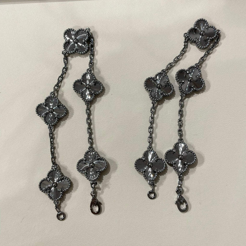 [Star]New CLOVER 5 MOTIF BLACK BRACELET