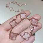 [Star]New CLOVER 5 MOTIF ROCK CRYSTAL BRACELET