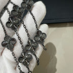 [Star]New CLOVER 5 MOTIF BLACK BRACELET