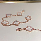[Star]New CLOVER 5 MOTIF ROCK CRYSTAL BRACELET