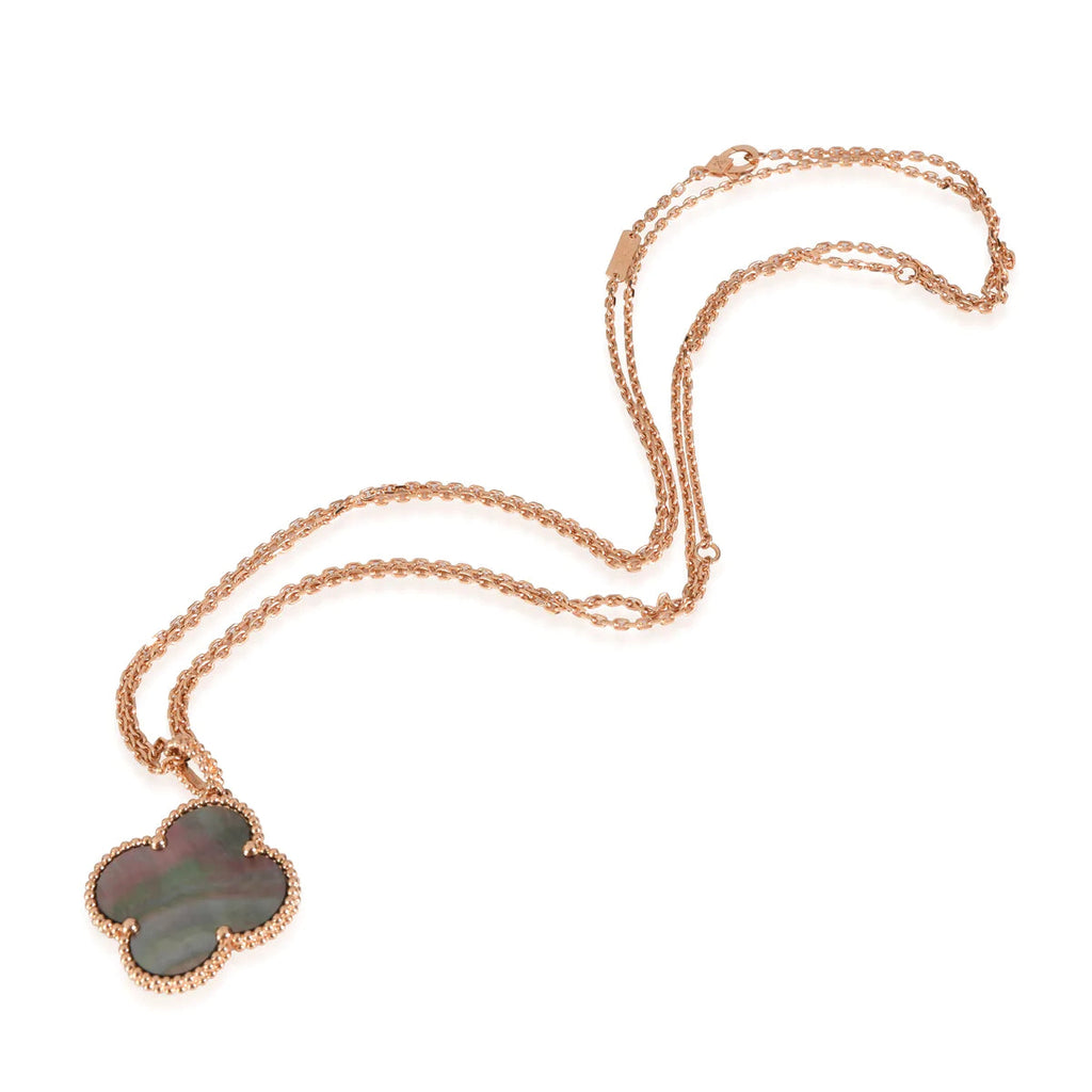 ¡®Star¡¯CLOVER 25MM GOLD DARK MOP BIG CLOVER NECKLACE