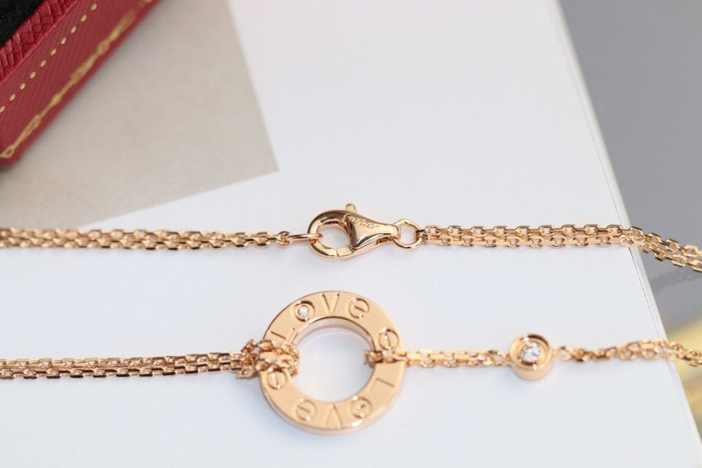 ¡®Star¡¯LOVE NECKLACE ADJUSTABLE ROSE GOLD 2 DIAMOND