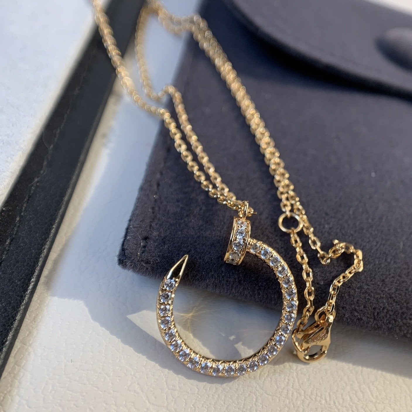 ¡®Star¡¯JUSTE NECKLACE PINK GOLD DIAMONDS