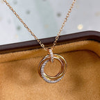 ¡®Star¡¯TRINITY NECKLACE SILVER GOLD PINK GOLD DIAMONDS