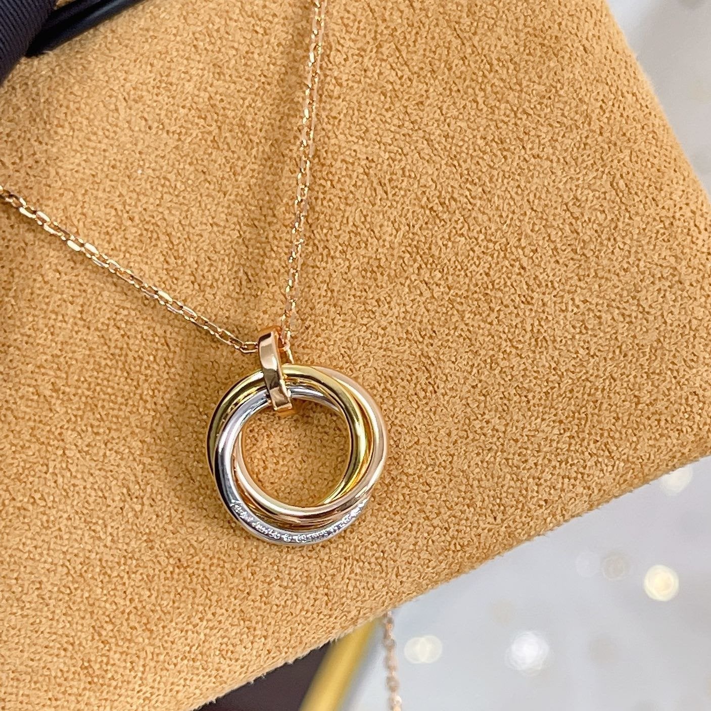 ¡®Star¡¯TRINITY NECKLACE SILVER GOLD PINK GOLD DIAMONDS