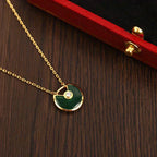 ¡®Star¡¯AMULETTE GOLD MALACHITE NECKLACE