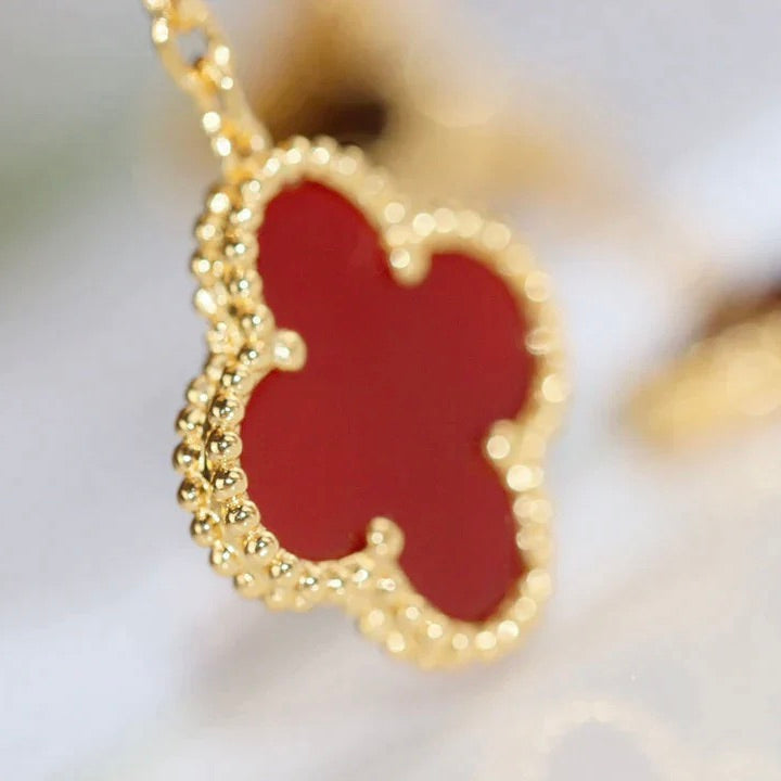 ¡®Star¡¯CLOVER  2 MOTIF  TIGER EYE CARNELIAN EARRINGS