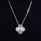 ¡®Star¡¯CLOVER  15MM DIAMOND LASER NECKLACE SILVER