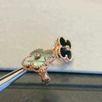 ¡®Star¡¯CLOVER MEDIUM 1 MOTIFS GRAY MOP  DIAMOND EARRINGS