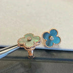 ¡®Star¡¯CLOVER MEDIUM 1 MOTIFS GRAY MOP  DIAMOND EARRINGS