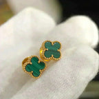 ¡®Star¡¯CLOVER MINI 9.5MM MALACHITE  EARRINGS