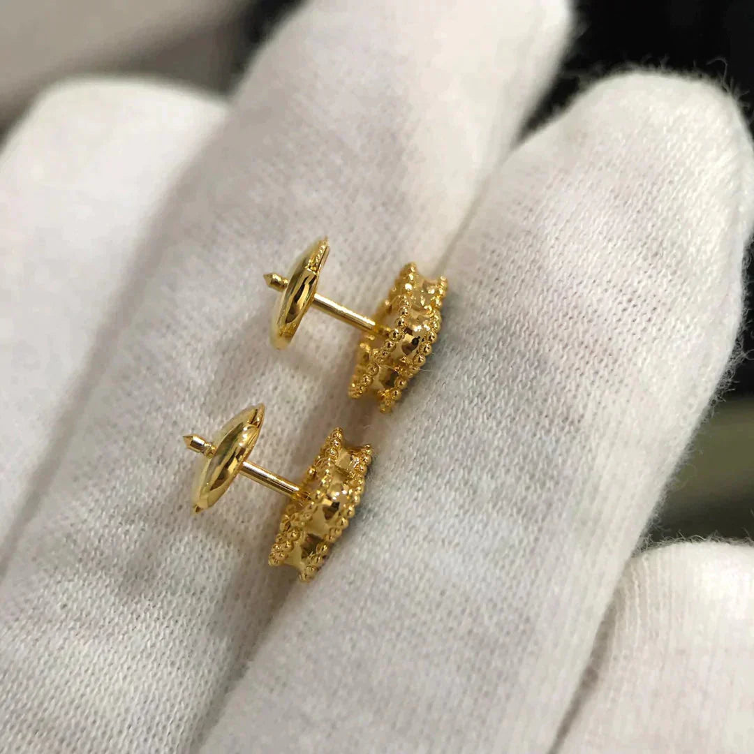¡®Star¡¯CLOVER MINI 9.5MM MALACHITE  EARRINGS