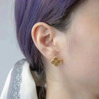 ¡®Star¡¯CLOVER MEDIUM 1 MOTIFS LASER EARRINGS