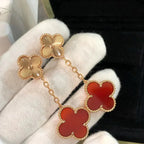 ¡®Star¡¯CLOVER 2 MOTIF  LASER CARNELIAN EARRINGS