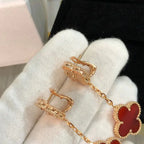 ¡®Star¡¯CLOVER 2 MOTIF  LASER CARNELIAN EARRINGS