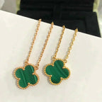 ¡®Star¡¯CLOVER 15MM MALACHITE SINGLE FLOWER  NECKLACE