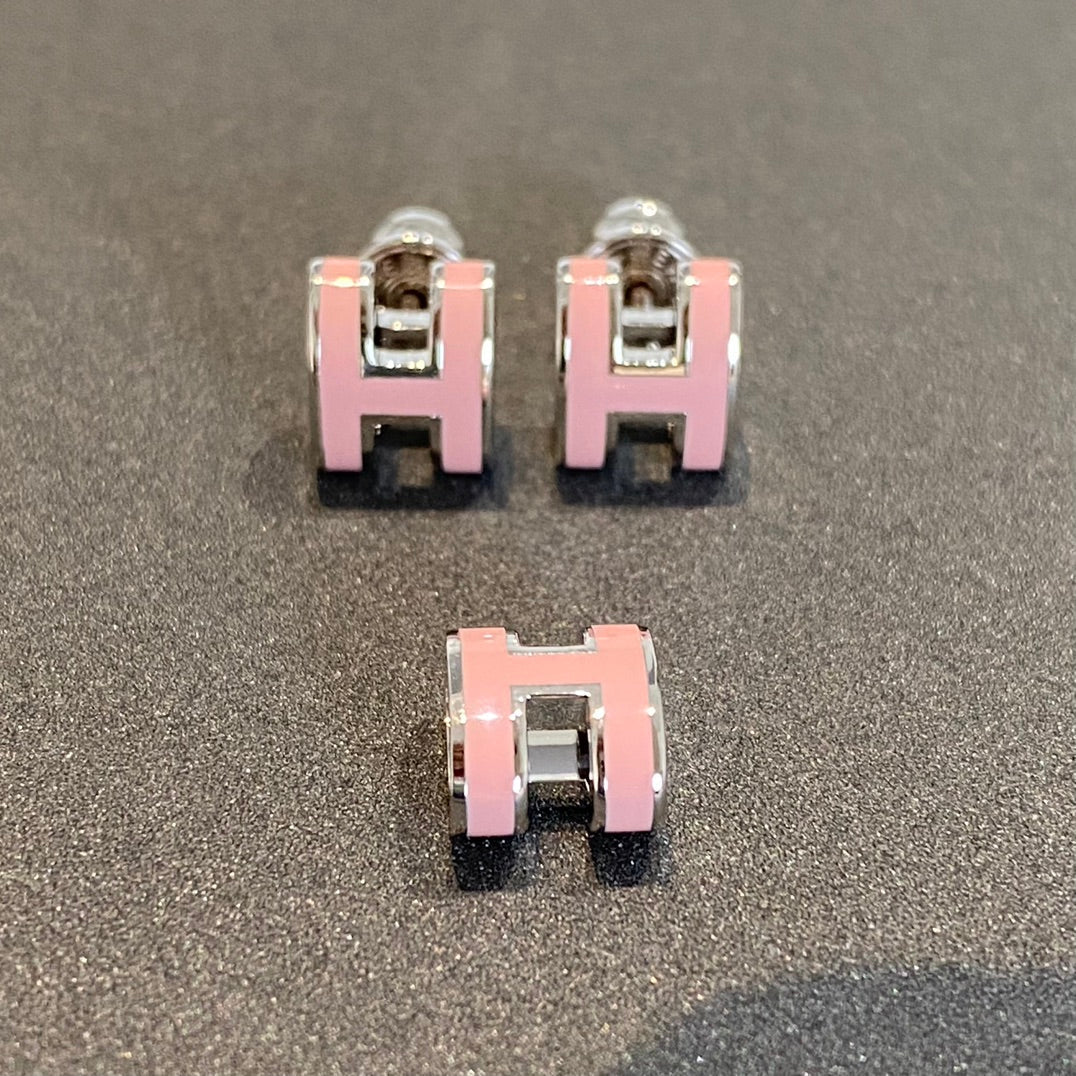 ¡®Star¡¯MINI POP H SILVER EARRINGS PINK