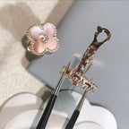 ¡®Star¡¯CLOVER MEDIUM 1 MOTIFS  PINK MOP DIAMOND EARRINGS