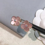 ¡®Star¡¯CLOVER MEDIUM 1 MOTIFS  PINK MOP DIAMOND EARRINGS