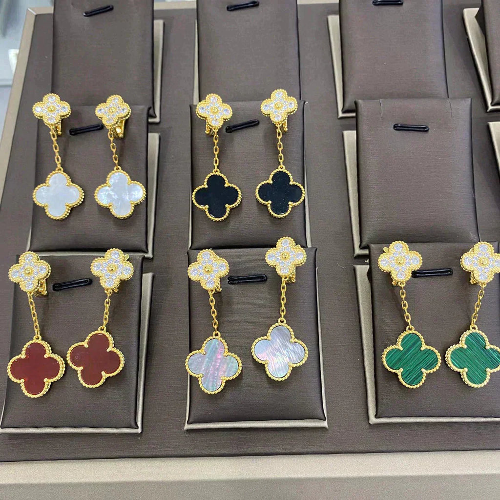 ¡®Star¡¯CLOVER  2 MOTIFS  DIAMOND  EARRINGS (MULTIPLE CHOICESç´