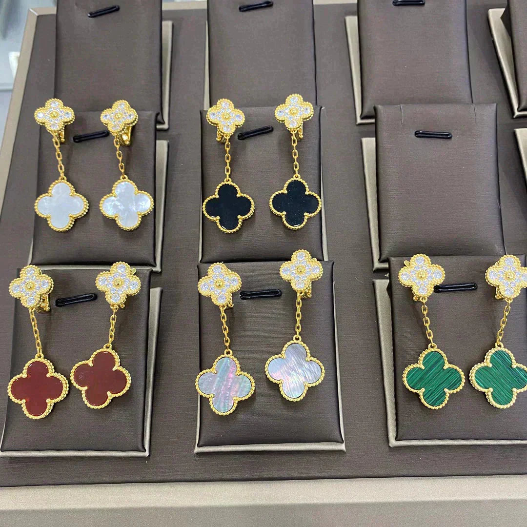 ¡®Star¡¯CLOVER  2 MOTIFS  DIAMOND  EARRINGS (MULTIPLE CHOICESç´