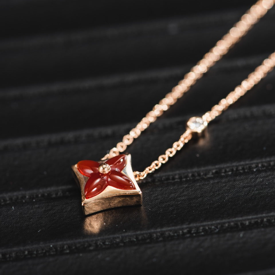 ¡®Star¡¯STAR NECKLACE PINK GOLD 1 DIAMOND