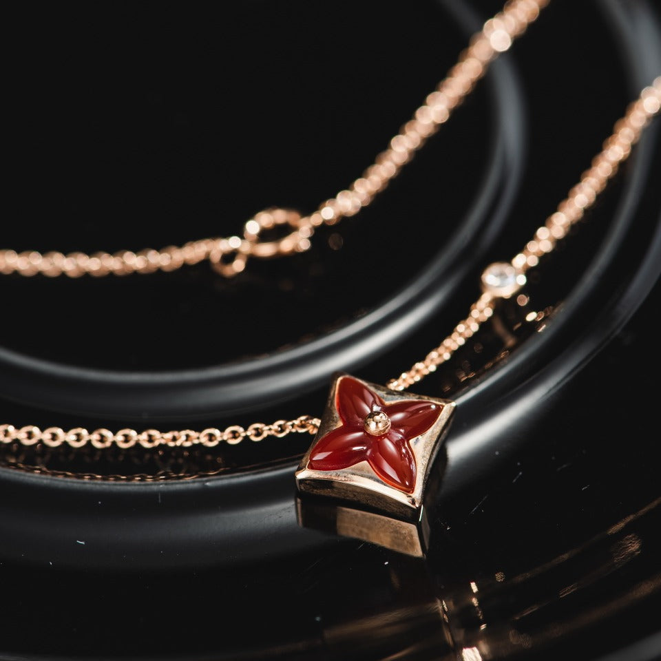 ¡®Star¡¯STAR NECKLACE PINK GOLD 1 DIAMOND
