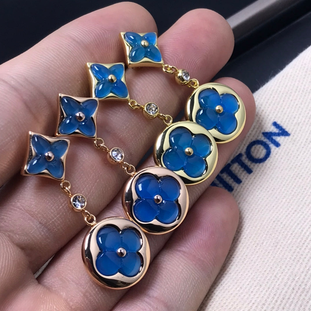 ¡®Star¡¯STAR AND SUN AGATE DIAMOND EARRINGS