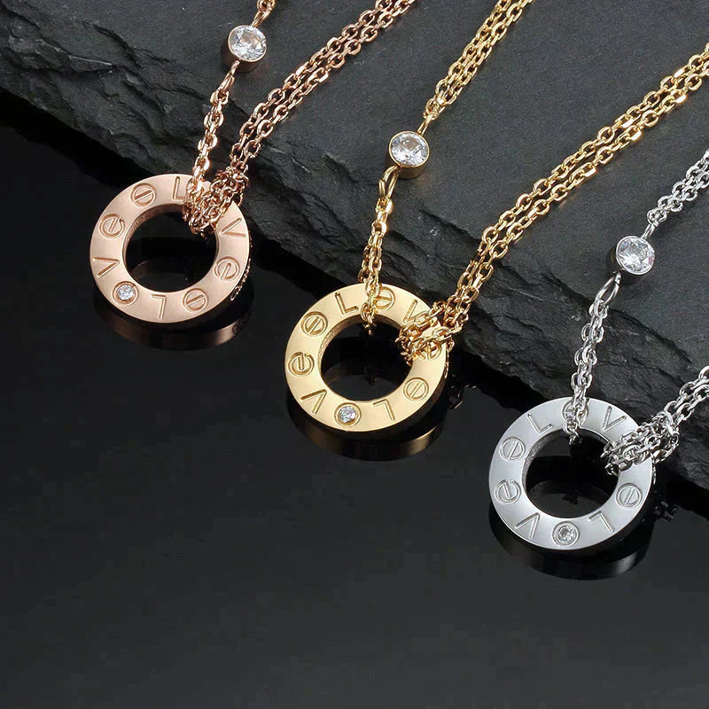 ¡®Star¡¯LOVE NECKLACE 16MM 2 DIAMONDS