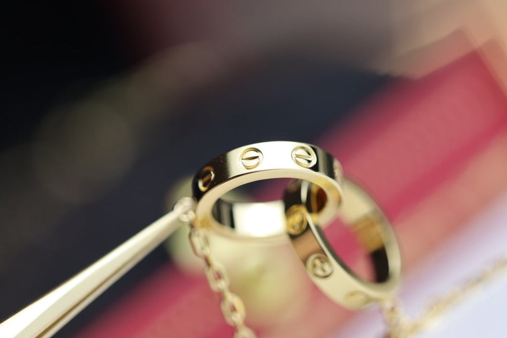 ¡®Star¡¯LOVE NECKLACE DOUBLE RING GOLD