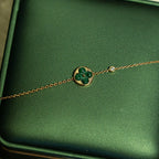 ¡®Star¡¯SUN MALACHITE 1 DIAMOND PINK GOLD BRACELET
