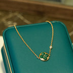¡®Star¡¯SUN MALACHITE 1 DIAMOND PINK GOLD BRACELET