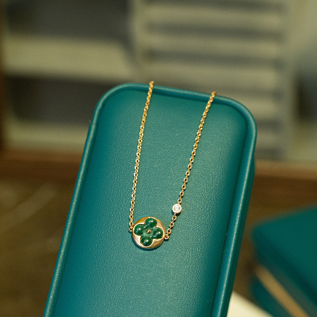 ¡®Star¡¯SUN MALACHITE 1 DIAMOND PINK GOLD BRACELET