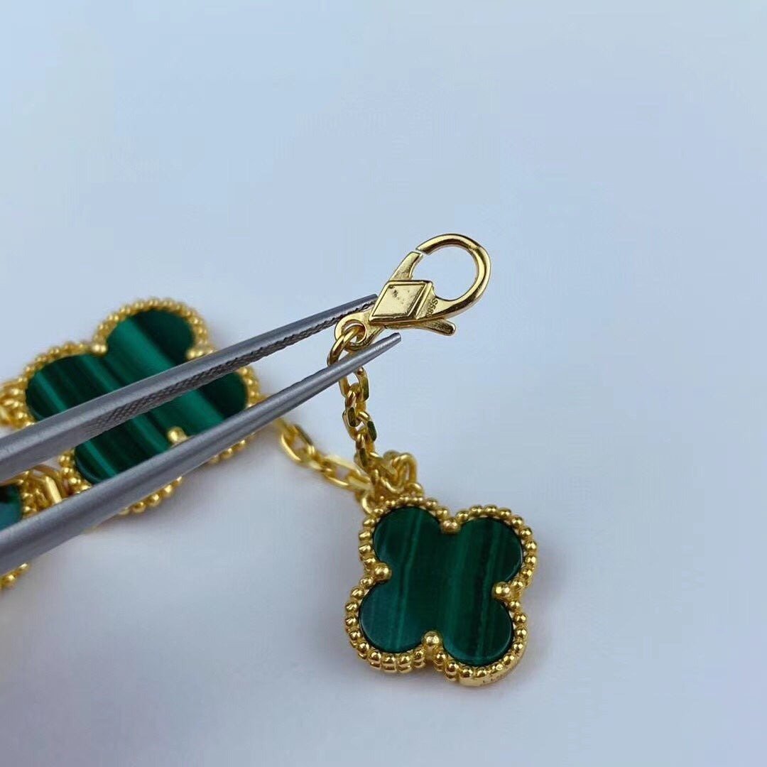 ¡®Star¡¯MAGIC CLOVER MALACHITE GOLD BRACELET 5 MOTIFS