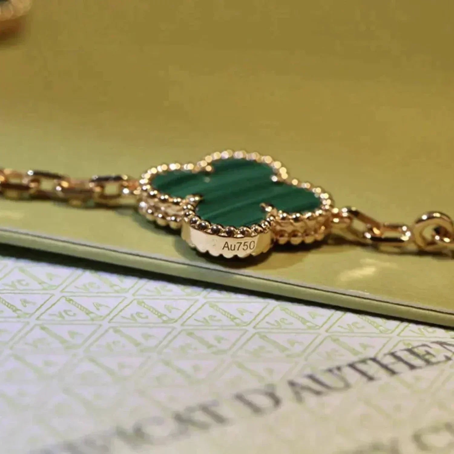 [Star]New  CLOVER 5 MOTIF MALACHITE BRACELET COLLECTION