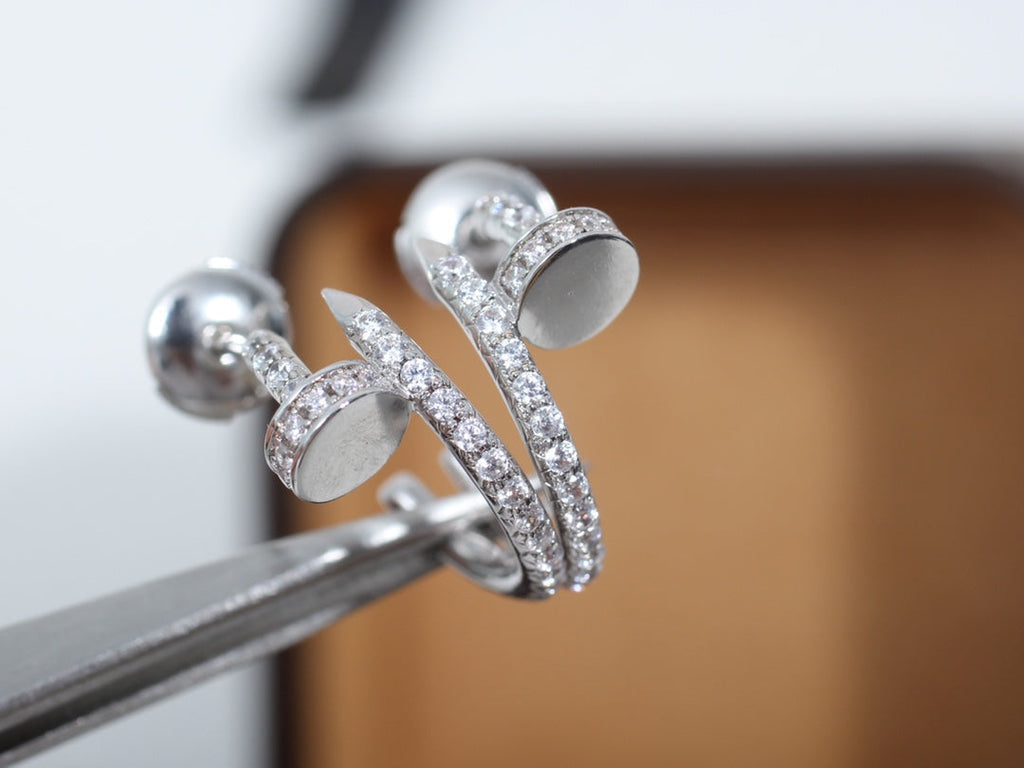¡®Star¡¯JUSTE EARRINGS 12.75MM SILVER DIAMOND