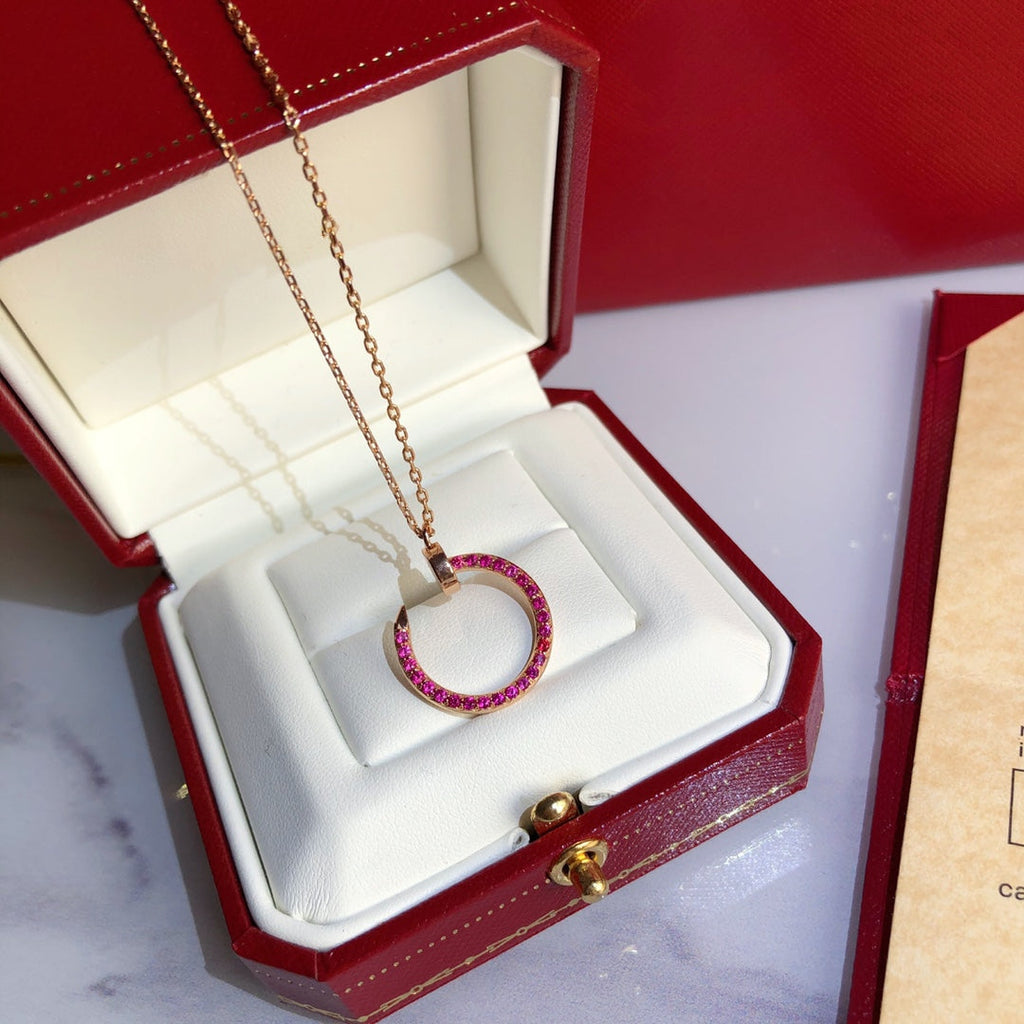 ¡®Star¡¯JUSTE NECKLACE GOLD RED DIAMONDS