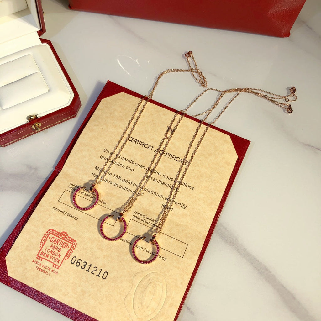 ¡®Star¡¯JUSTE NECKLACE GOLD RED DIAMONDS