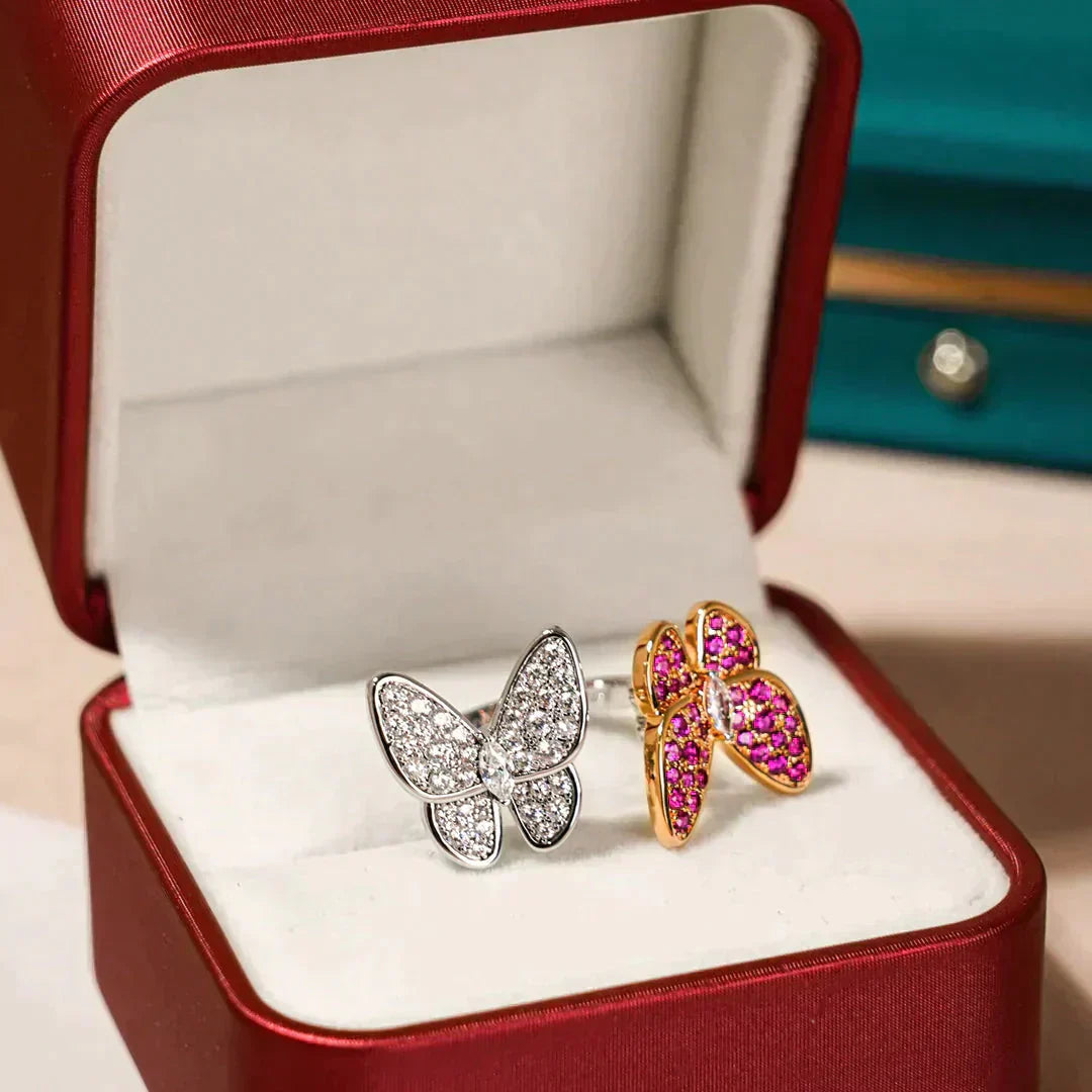 ¡®Star¡¯TWIN BUTTERFLY DIAMOND RING