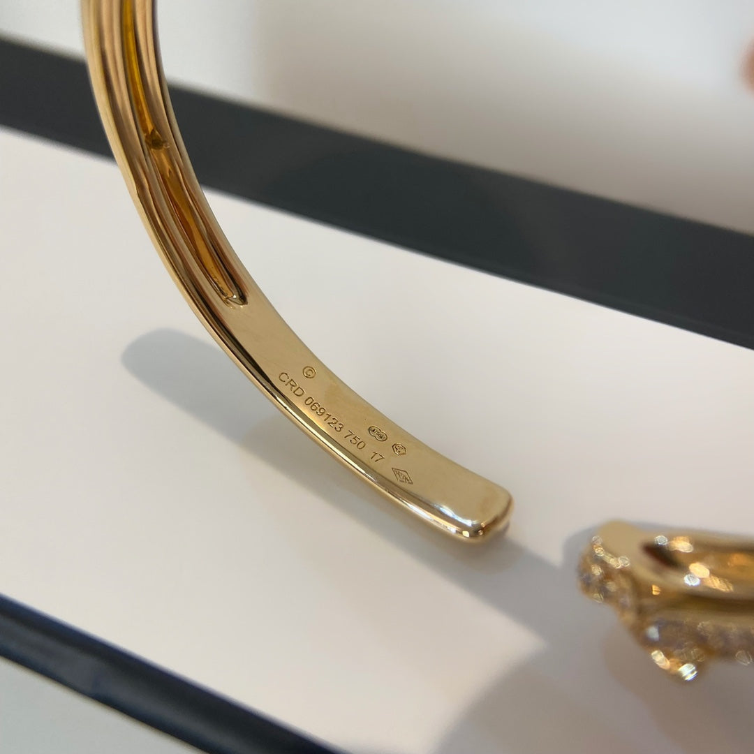 ¡®Star¡¯PANTHERE GOLD DIAMOND OPEN BRACELET