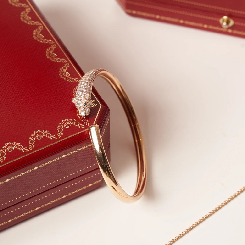 ¡®Star¡¯PANTHERE ROSE GOLD DIAMOND OPEN BRACELET