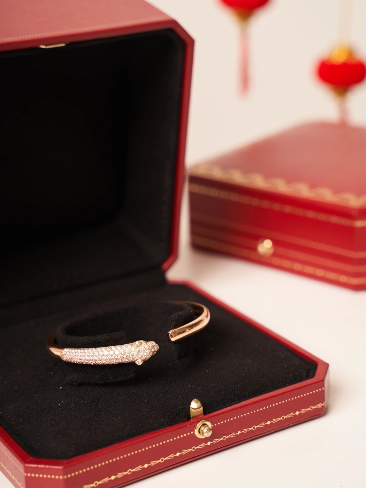 ¡®Star¡¯PANTHERE ROSE GOLD DIAMOND OPEN BRACELET