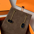 ¡®Star¡¯CHAINE VERSO BLACK CERAMIC EARRINGS