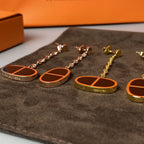 ¡®Star¡¯CHAINE VERSO BLACK CERAMIC EARRINGS