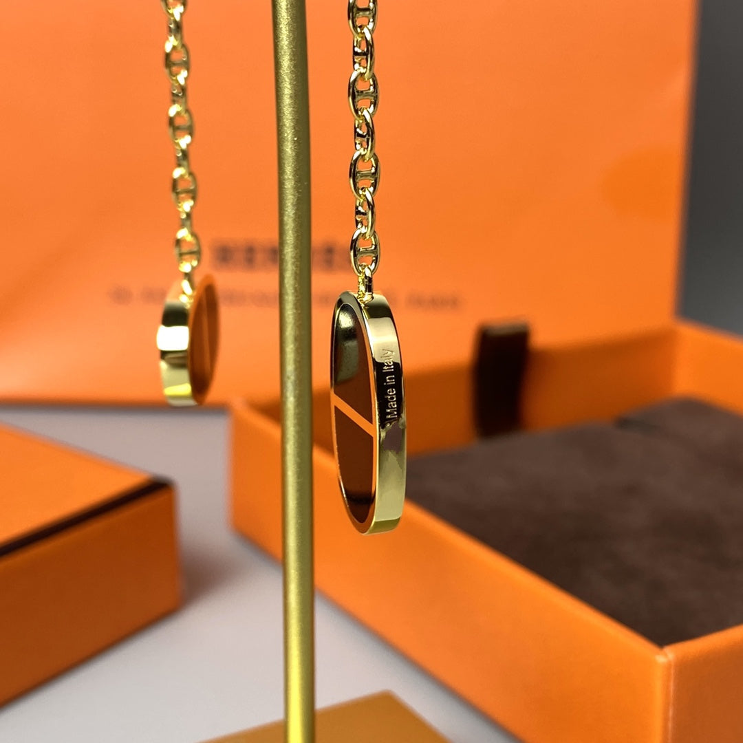 ¡®Star¡¯CHAINE VERSO BLACK CERAMIC EARRINGS