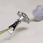 ¡®Star¡¯CLOVER MEDIUM 1 MOTIFS  WHITE MOP EARRINGS SILVER