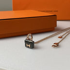 ¡®Star¡¯CONSTANCE BLACK PEDANT PINK GOLD NECKLACE